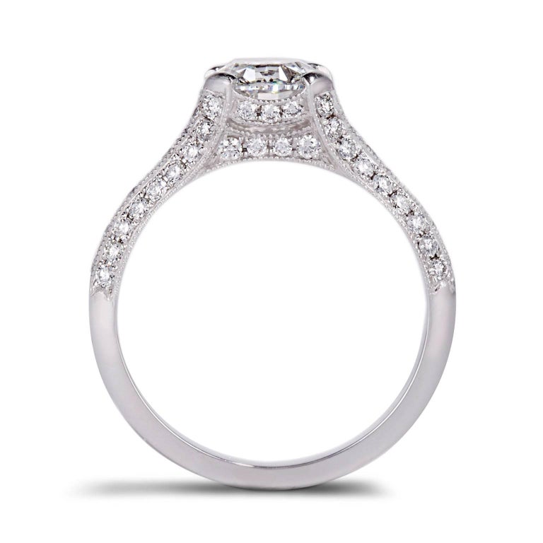 Modern Cushla Whiting 'Esther' 1.11 Carat Old Cut Diamond Platinum Engagement Ring For Sale