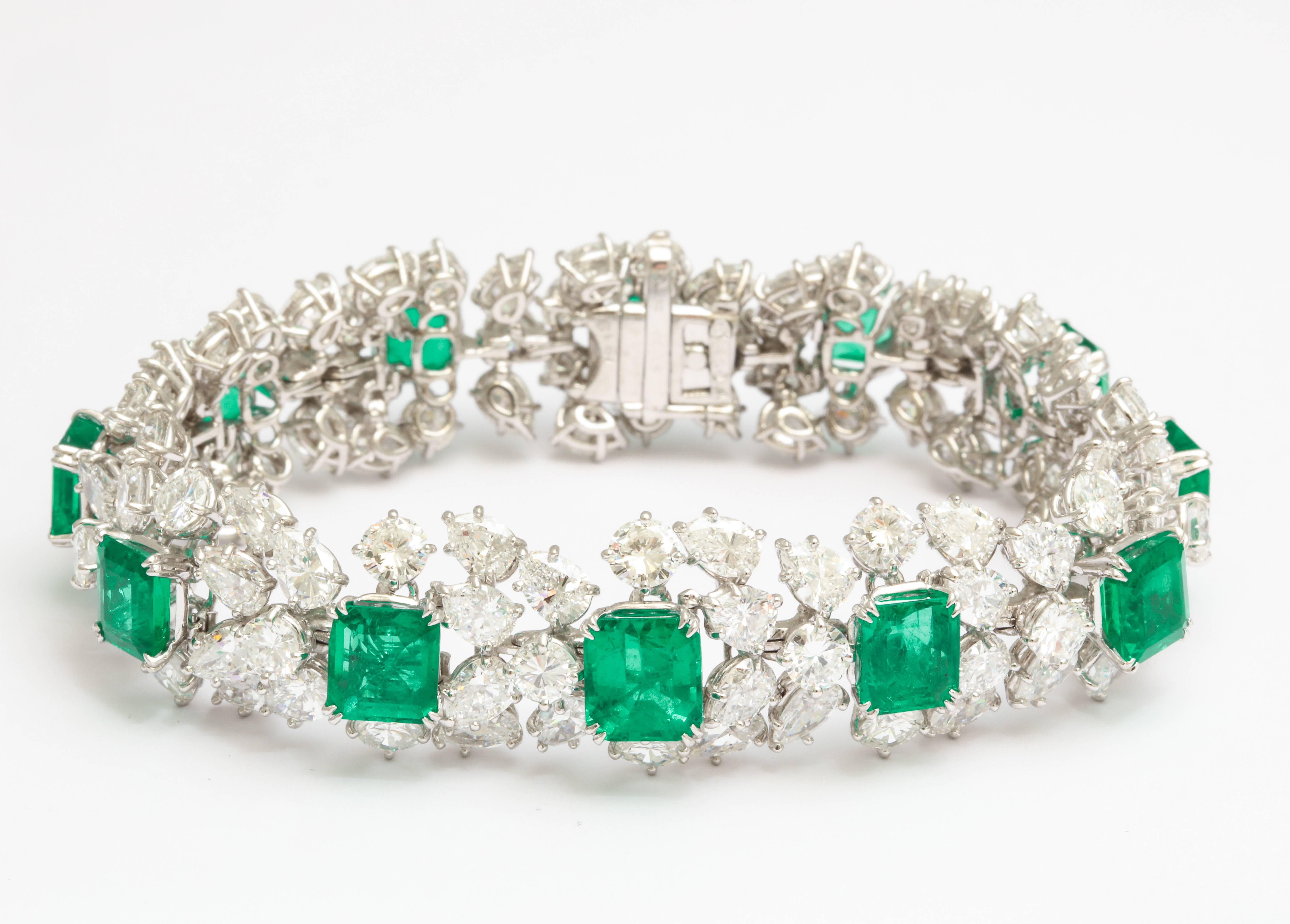 Harry Winston Emerald Diamond Bracelet In Excellent Condition In New York, NY