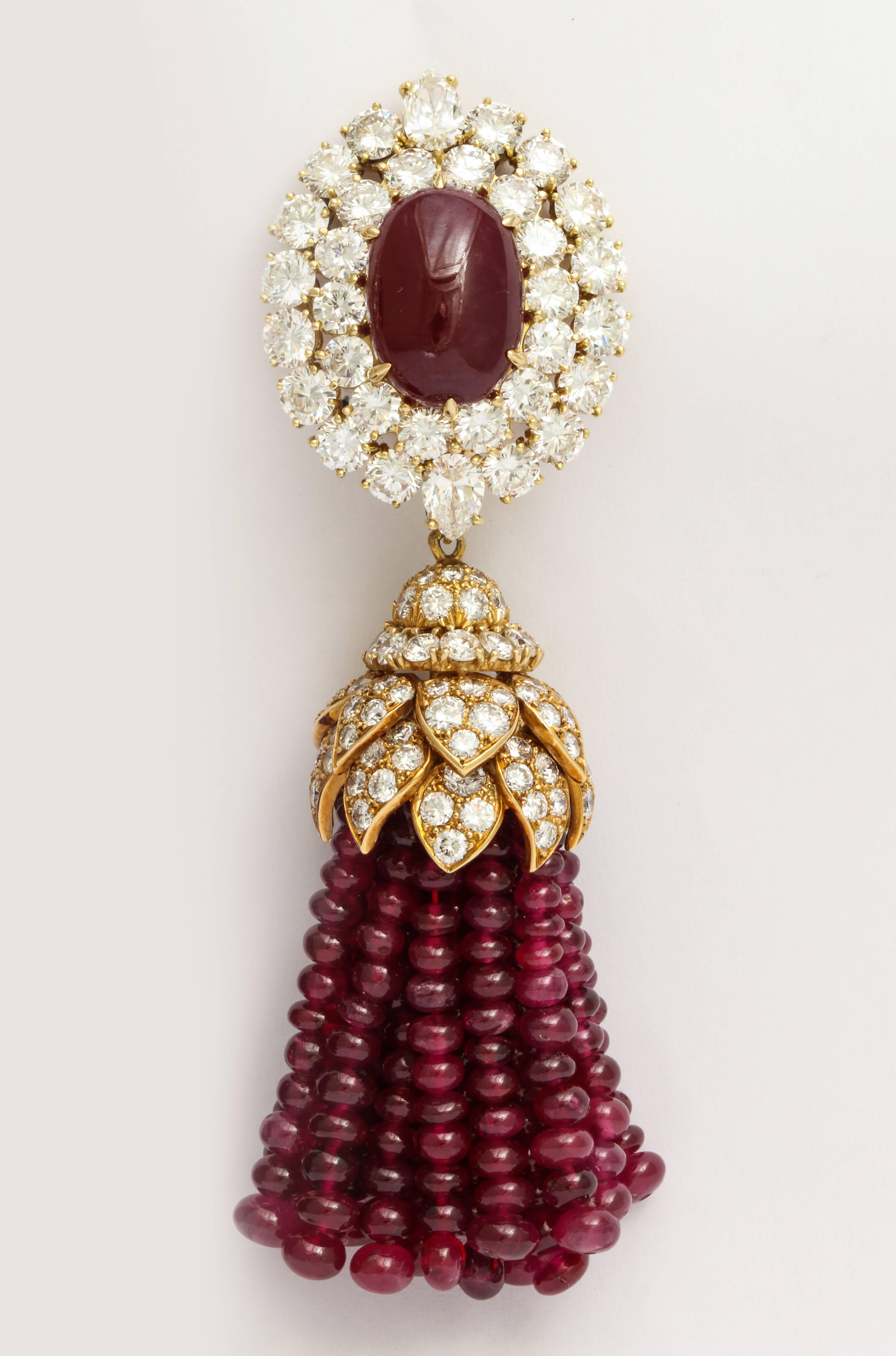 ruby beads earrings