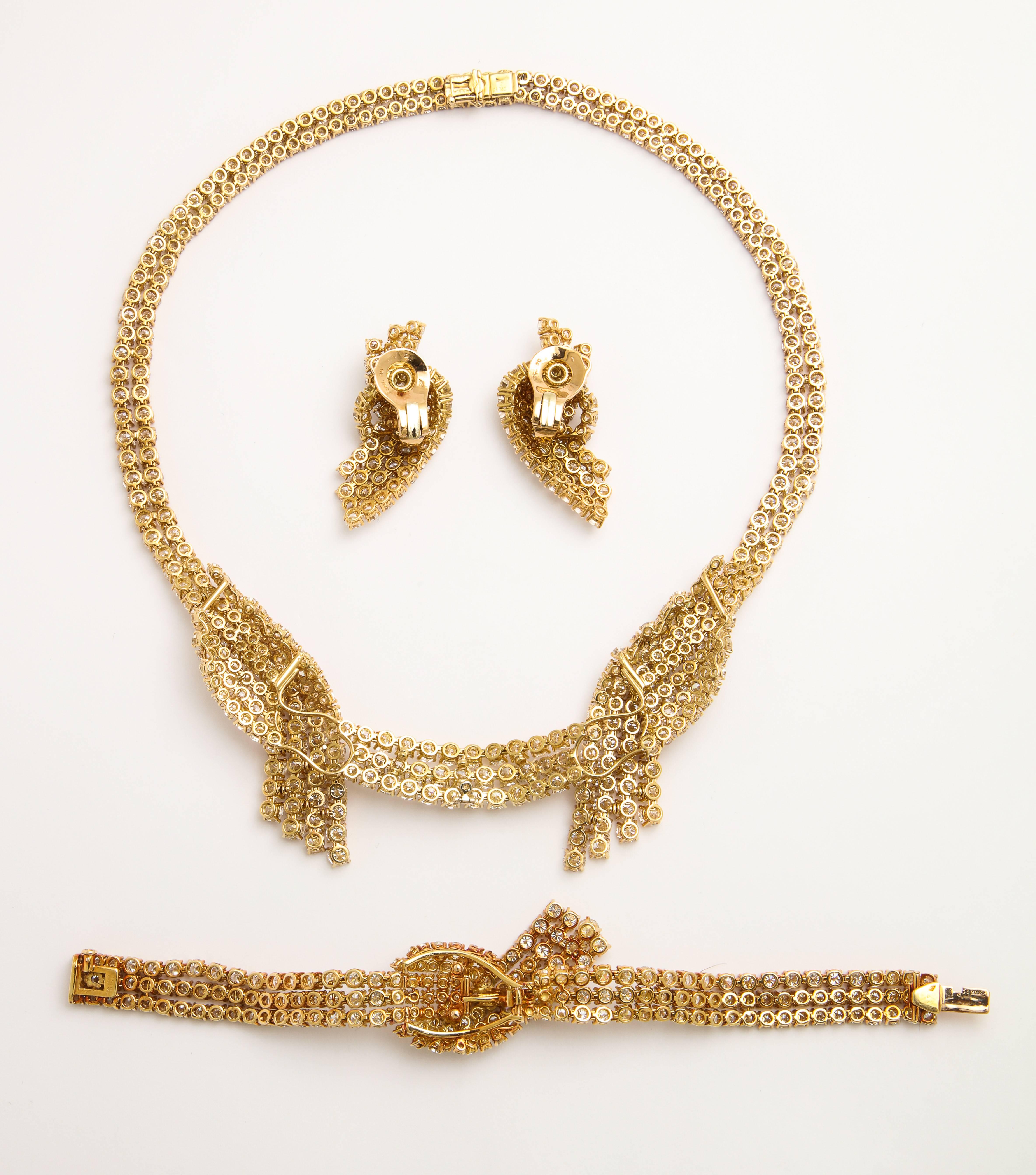 Women's 1970s Andre Vassort Paris Diamond Gold Parure Set
