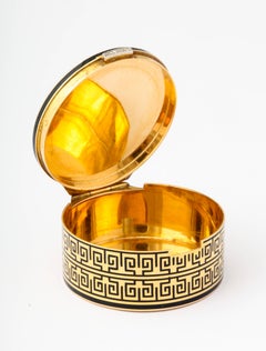 Art Deco Cartier Paris Chinoiserie Lac Burgaute Enamel Gold Pill Box