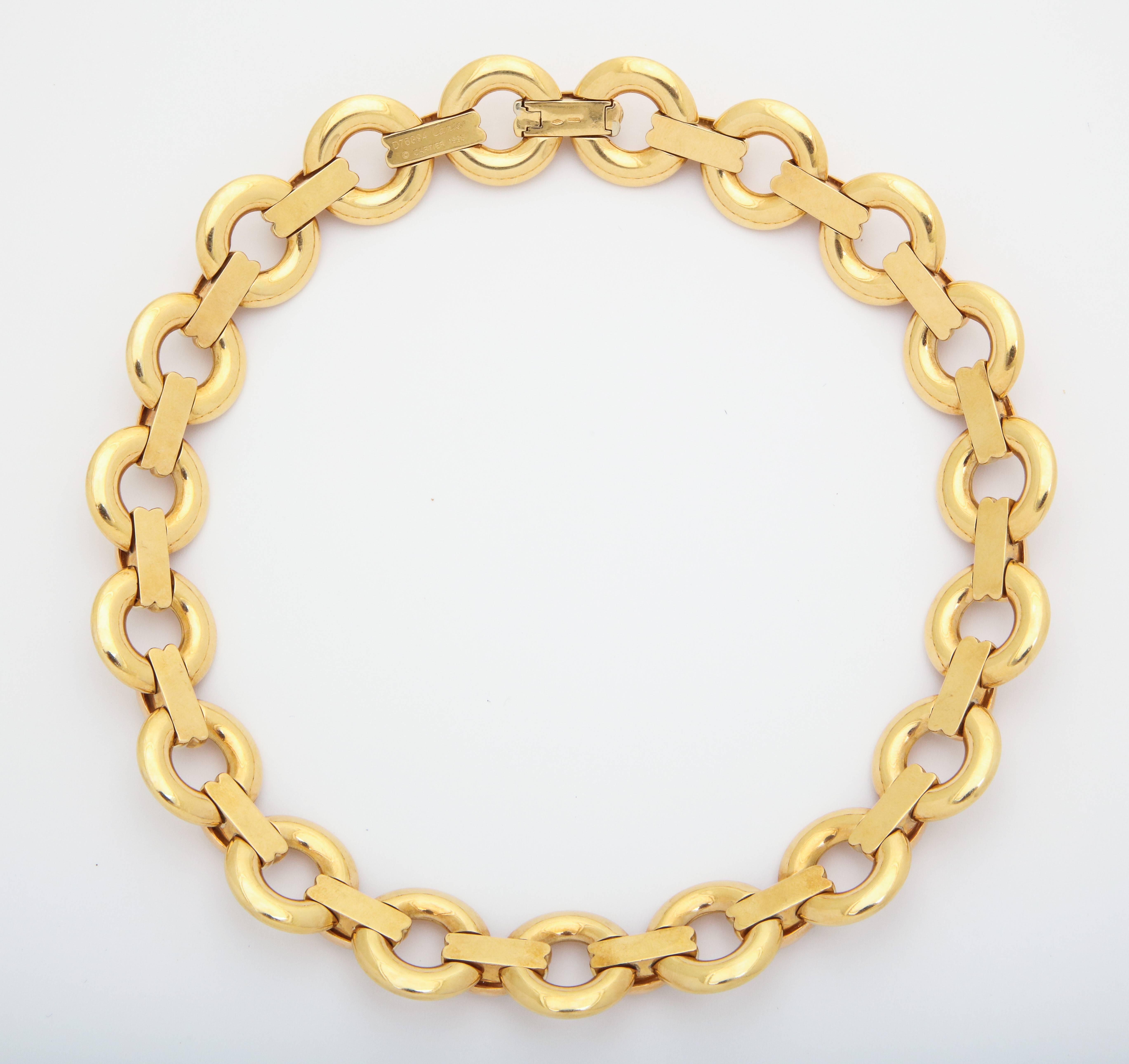 Women's or Men's Cartier Gold Link Necklace