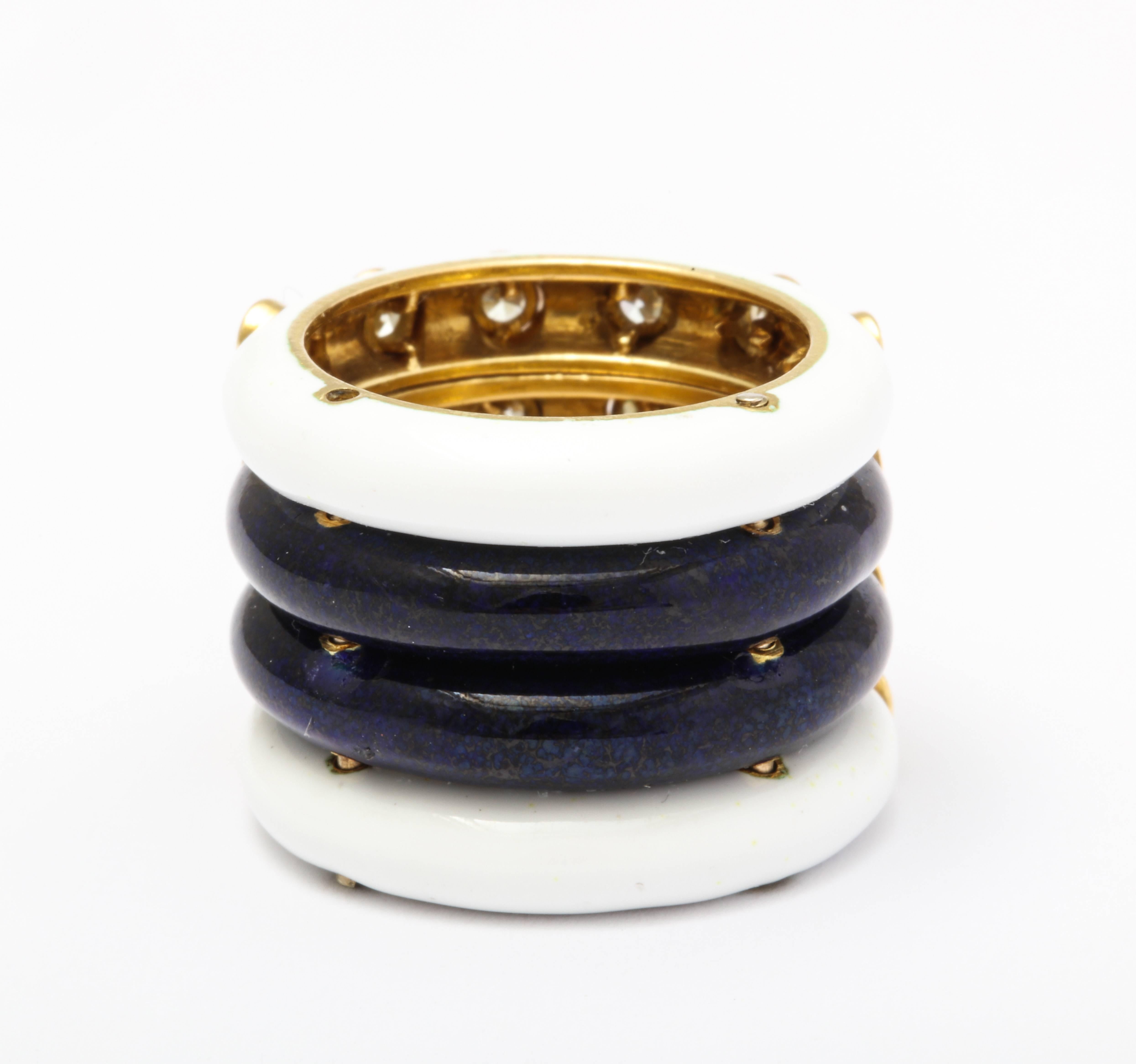 Enamel and Diamond Ring by Christian Dior

18 karat gold