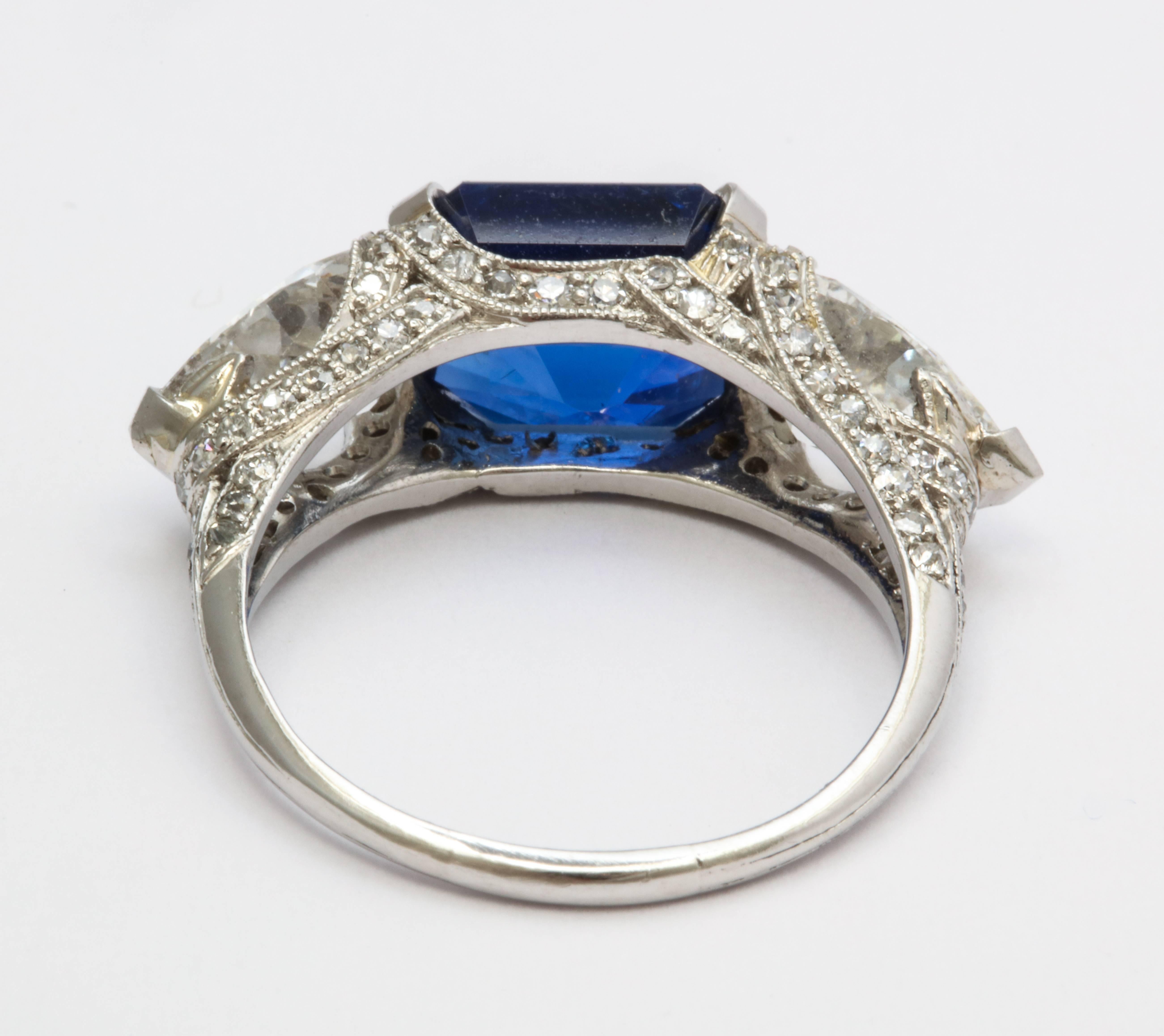 Tiffany & Co. Gubelin Certified 4.65 Carat Royal Blue Burmese Sapphire Ring In Excellent Condition In New York, NY