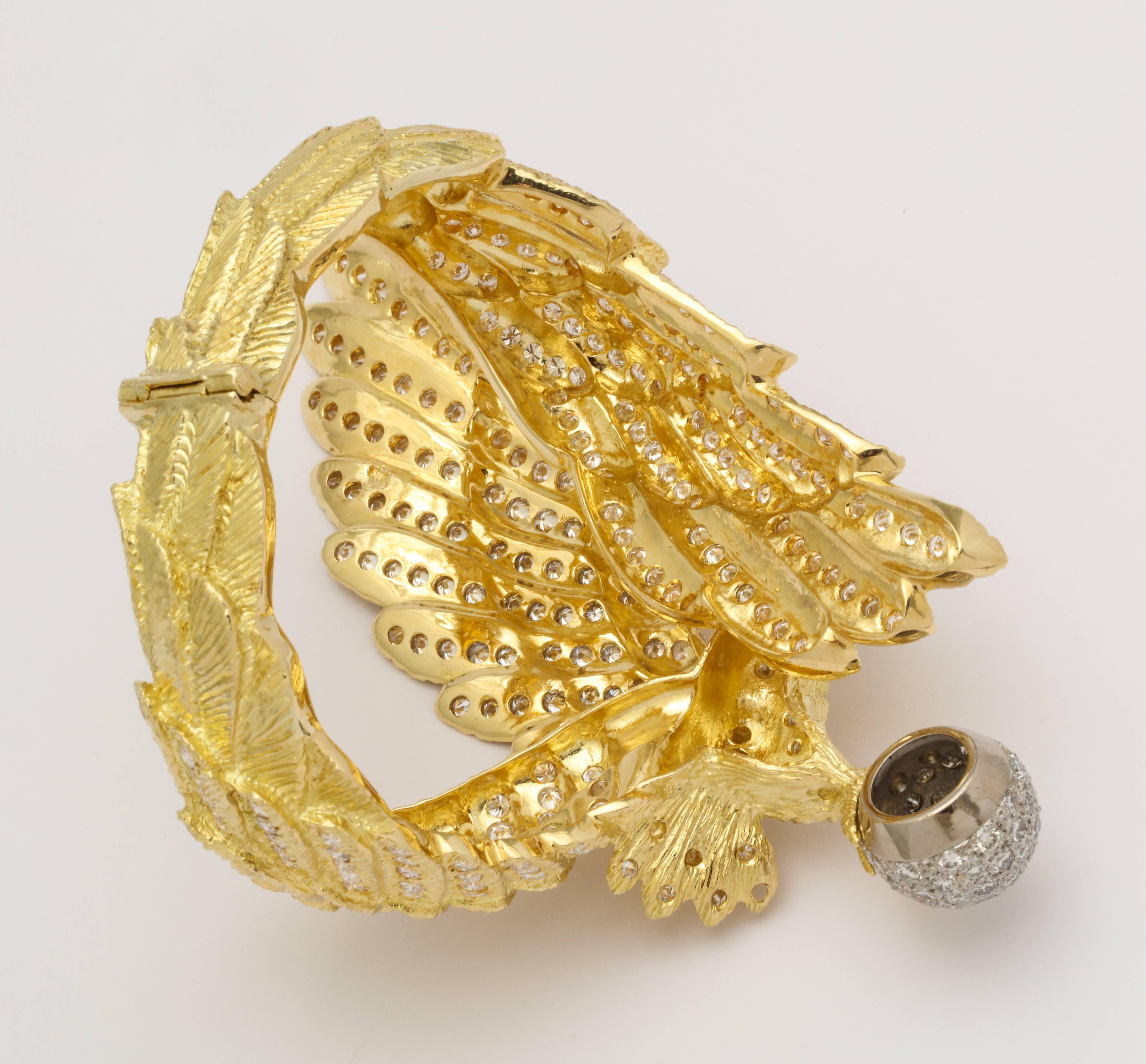 Greek Diamond Eagle Bracelet In Good Condition For Sale In New York, NY