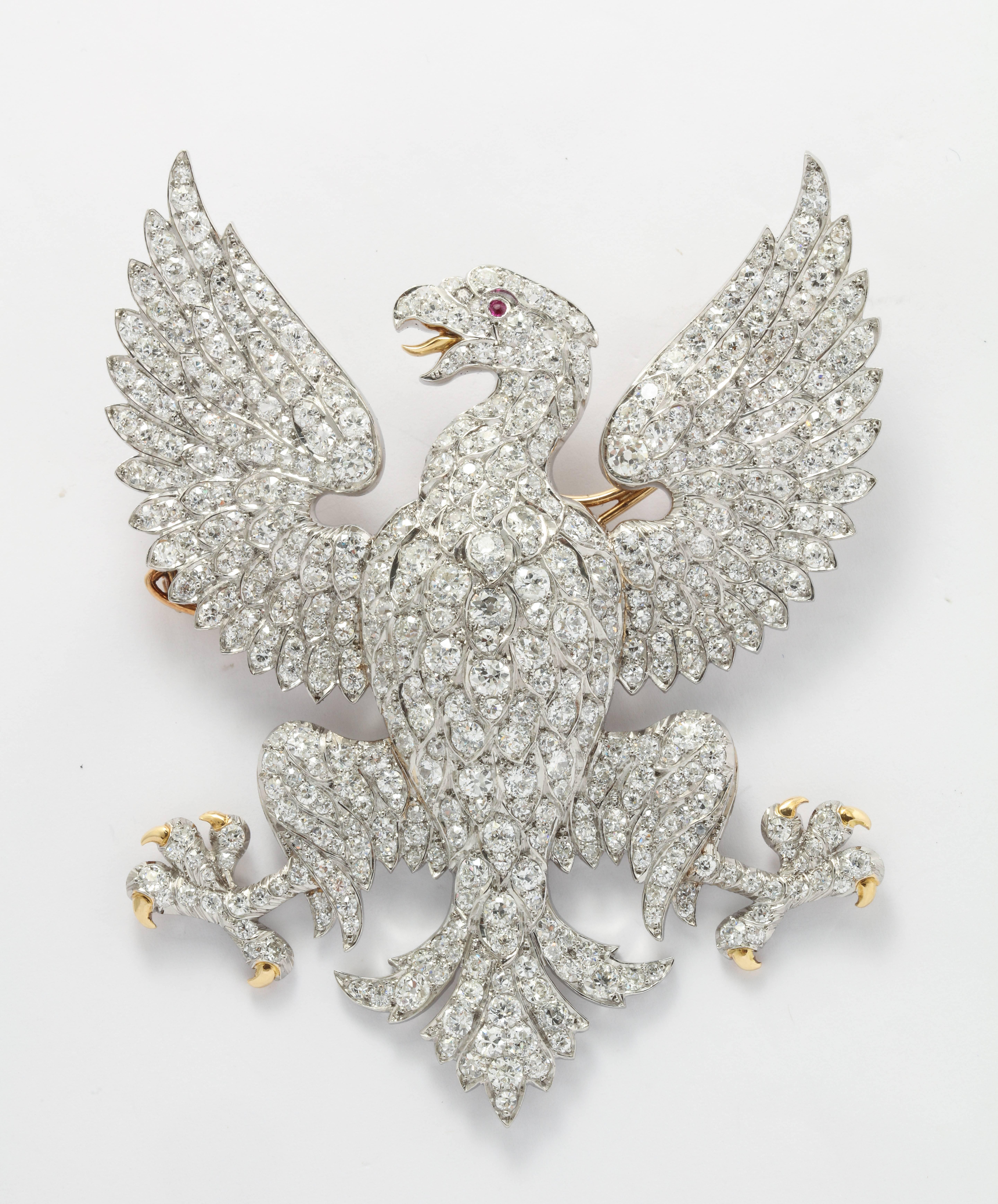 Women's or Men's Edwardian Marquis of Anglesey Crest Diamond Eagle Brooch 