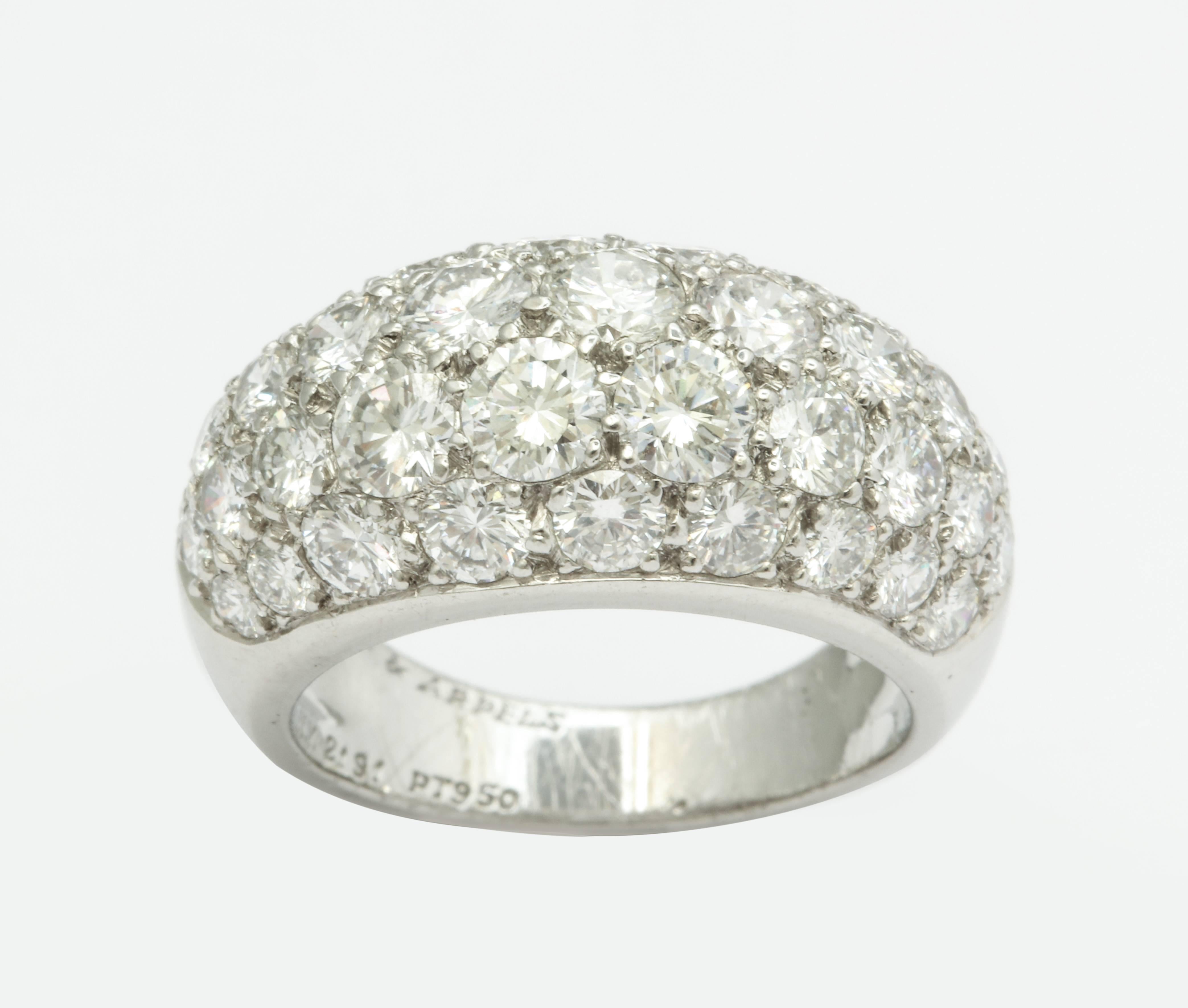 Van Cleef & Arpels New York Pave Diamond Platinum Chevalière Ring 6