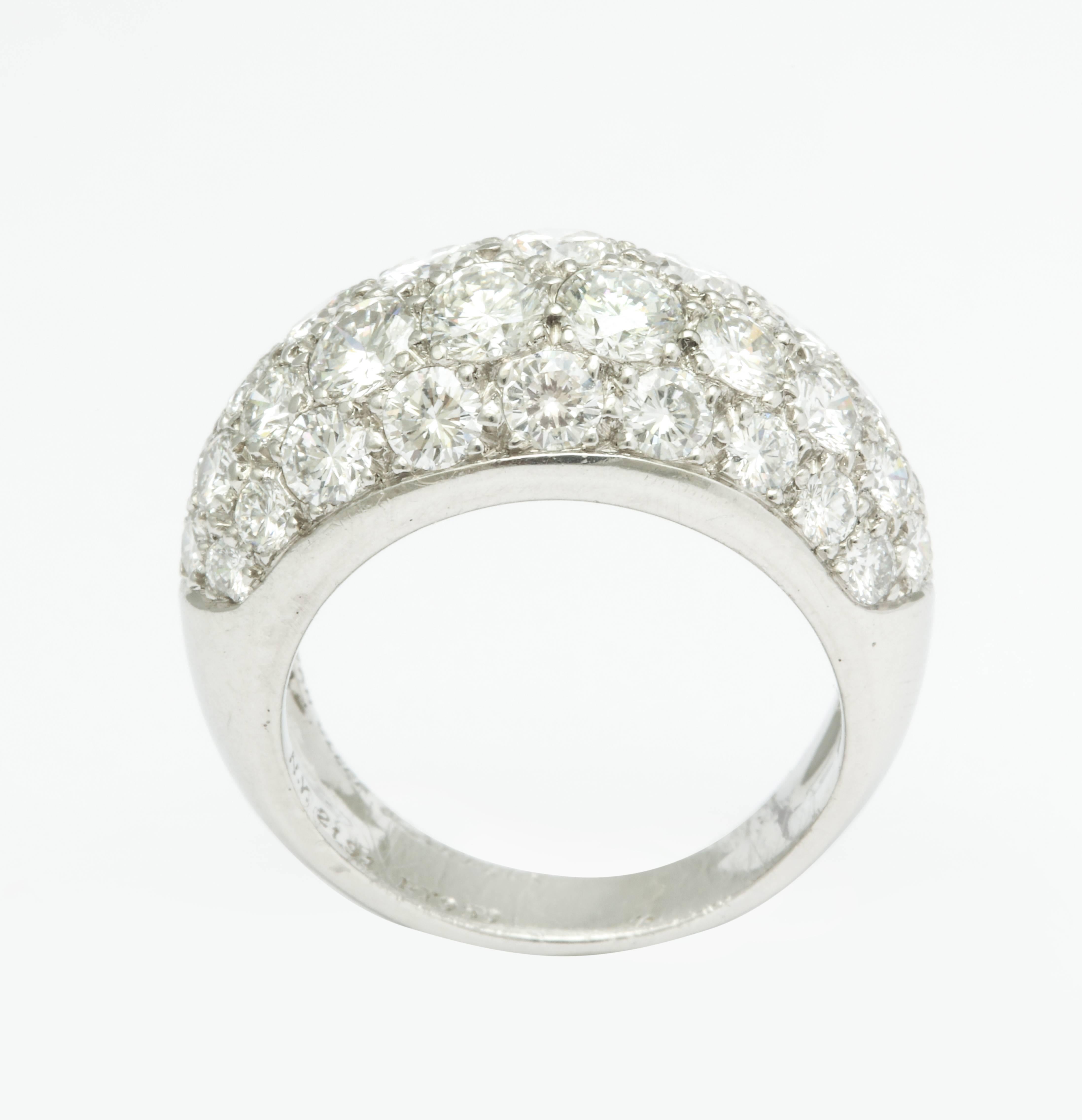 Van Cleef & Arpels New York Pave Diamond Platinum Chevalière Ring 5