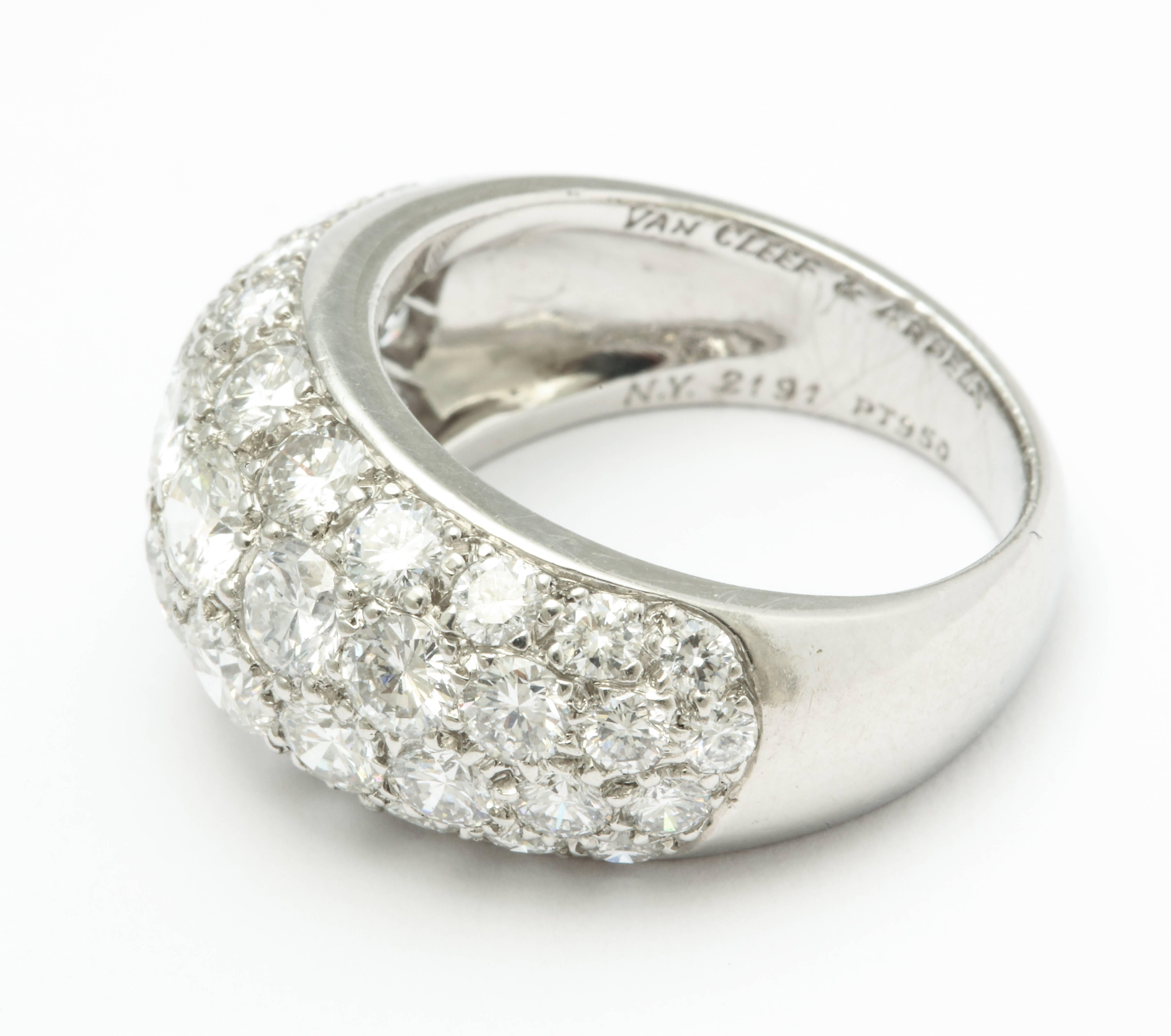 Van Cleef & Arpels New York Pave Diamond Platinum Chevalière Ring 2