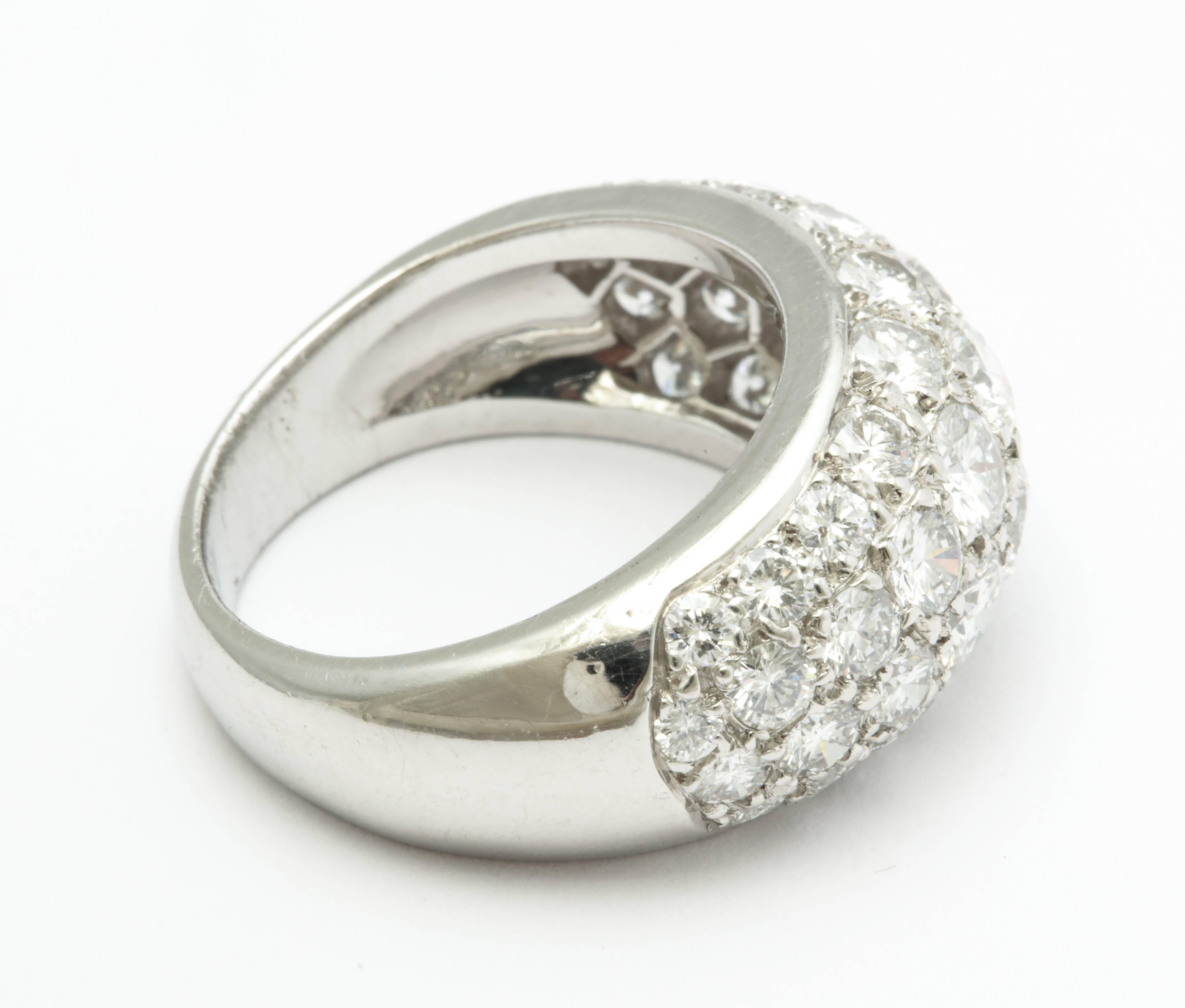 Van Cleef & Arpels New York Pave Diamond Platinum Chevalière Ring 1