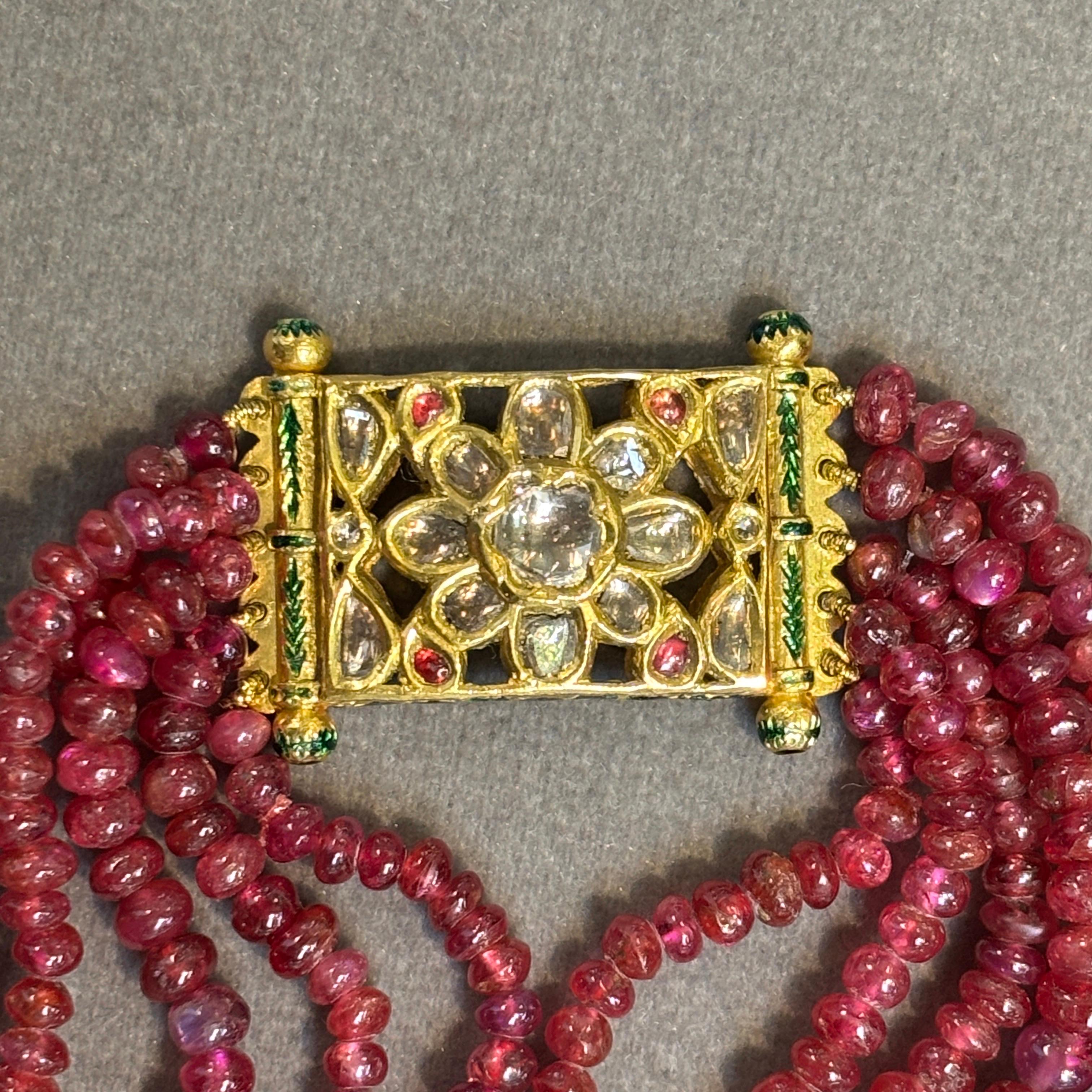 Collana di perle di rubino in vendita 1