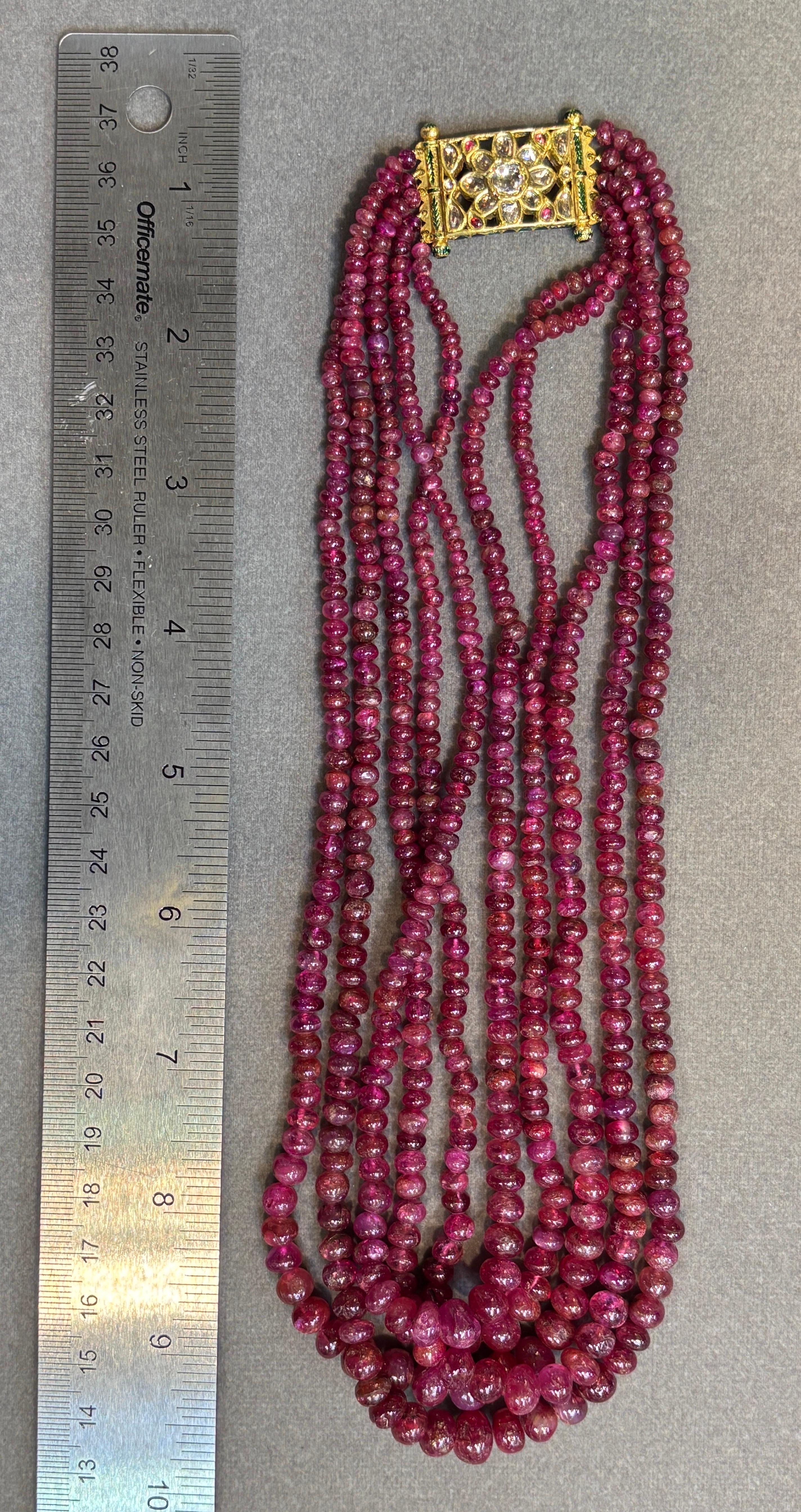 Collana di perle di rubino in vendita 2