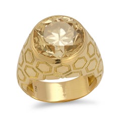 Anello da uomo con diamante di colore fantasia e taglio rotondo certificato GIA da 8,50 carati