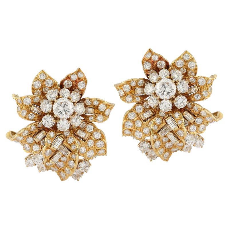 Vintage Clip-on Earrings - 9,186 For Sale at 1stdibs | diamond clip on ...