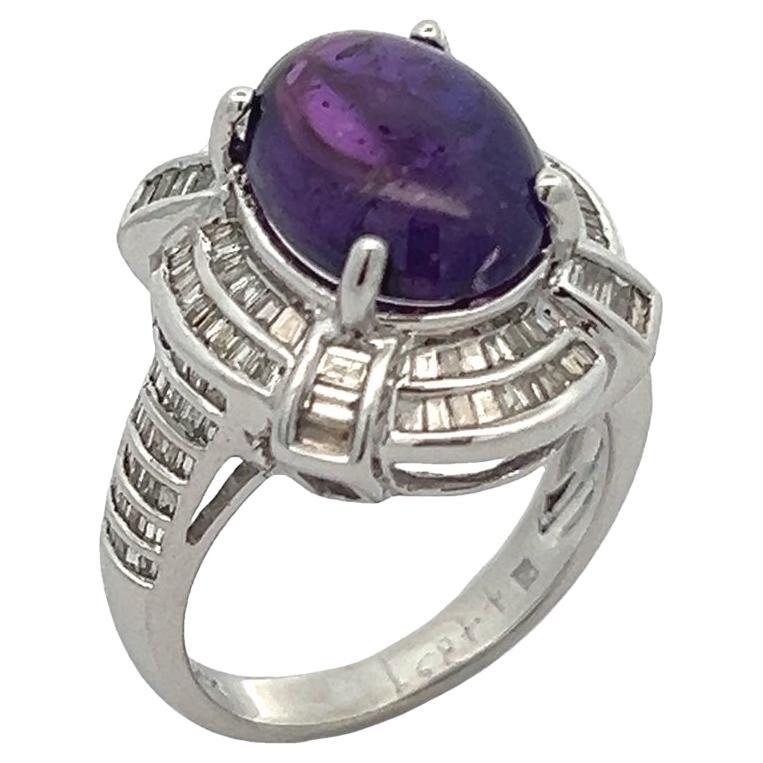 Bague saphir cabochon violet