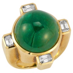 Anillo de esmeralda y diamantes David Webb para hombre