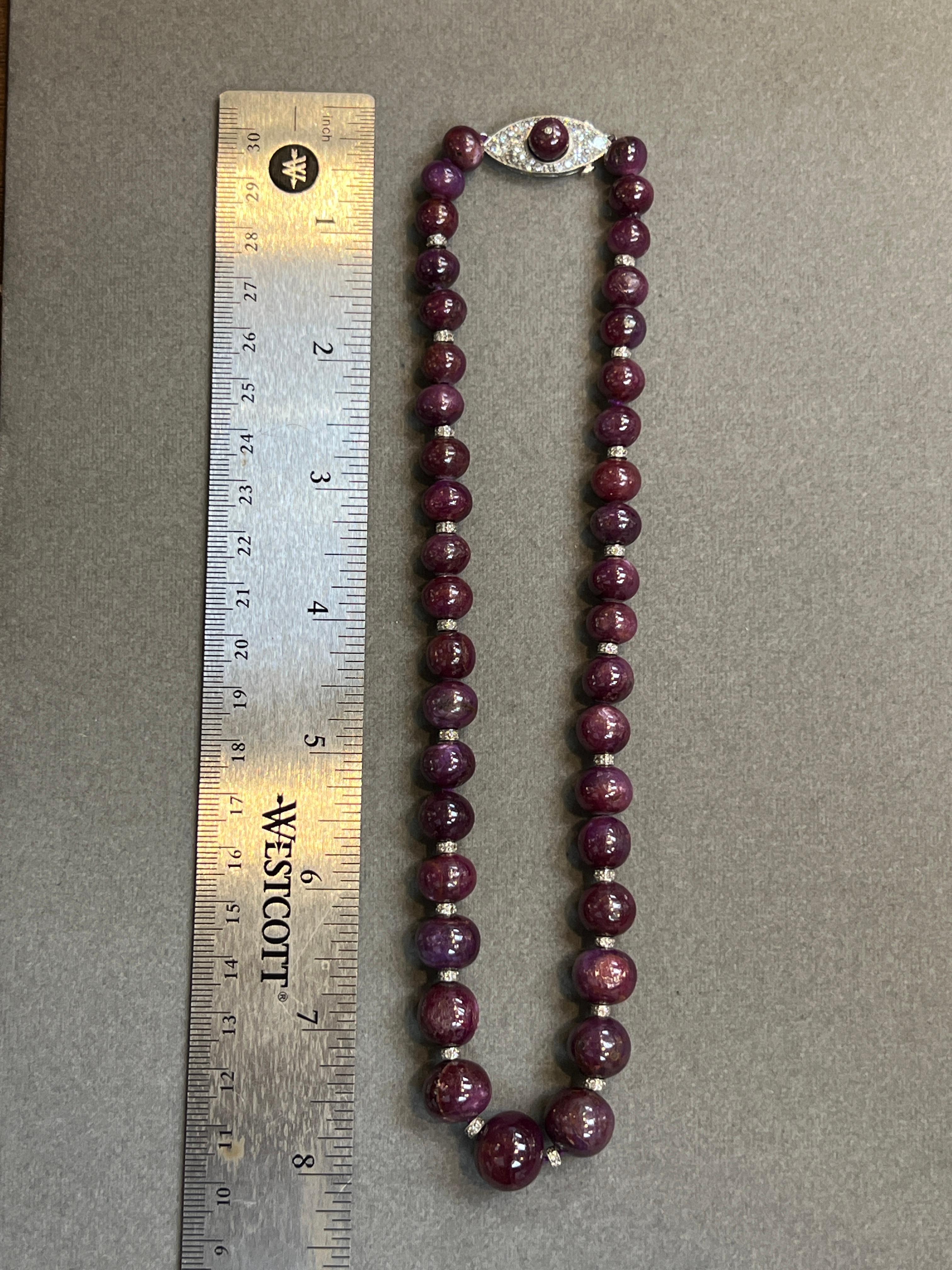 Women's Ruby Bead Necklace For Sale
