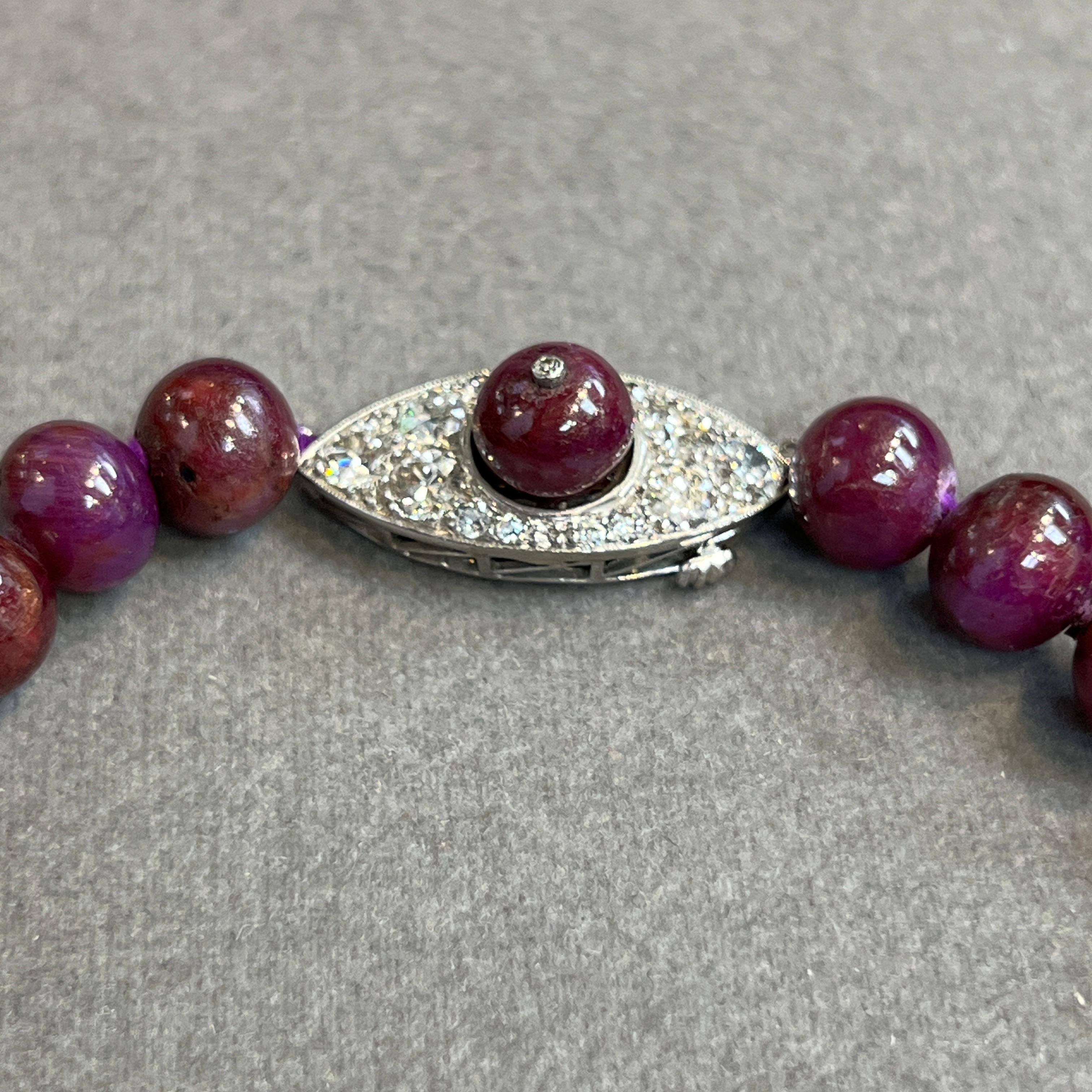 Ruby Bead Necklace For Sale 1