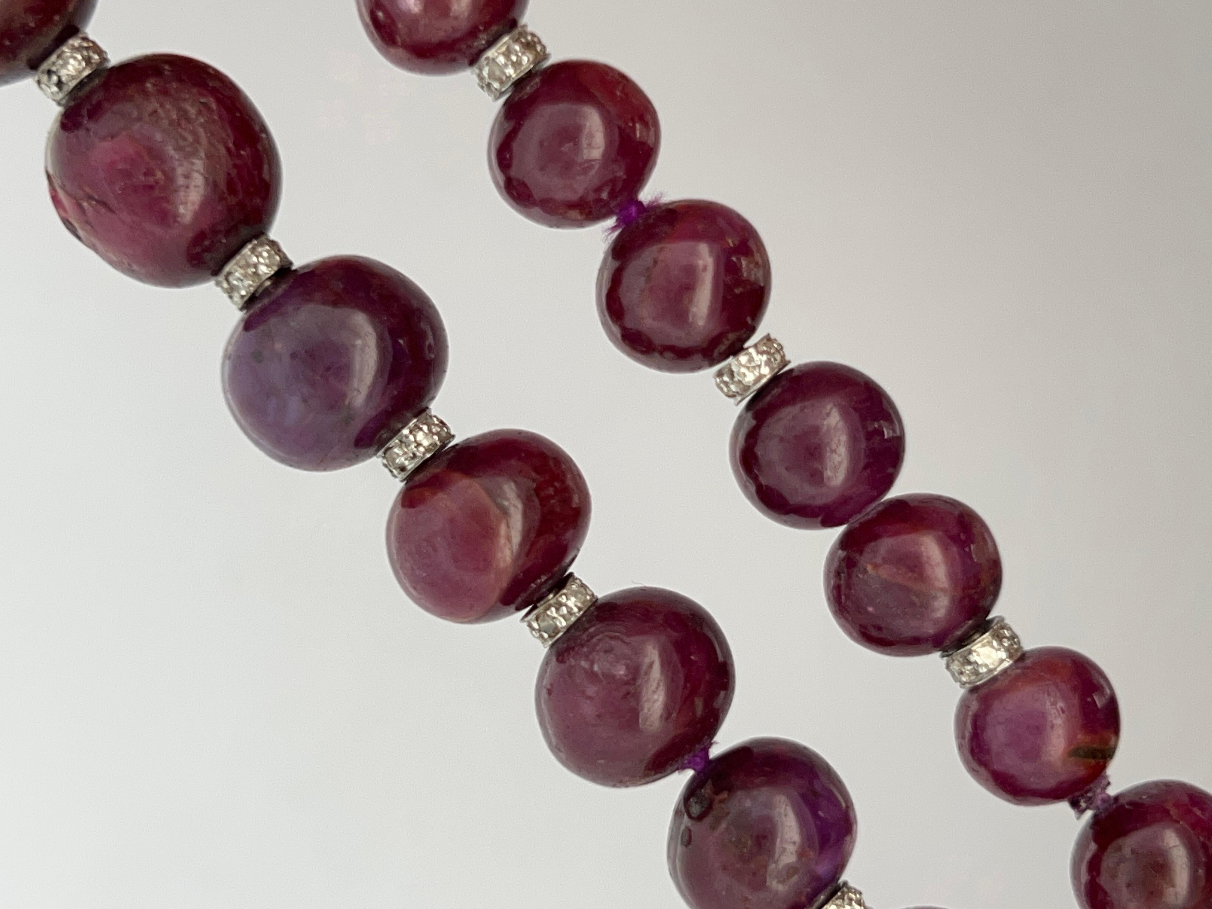 Ruby Bead Necklace For Sale 2