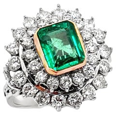 Bague émeraude et diamant