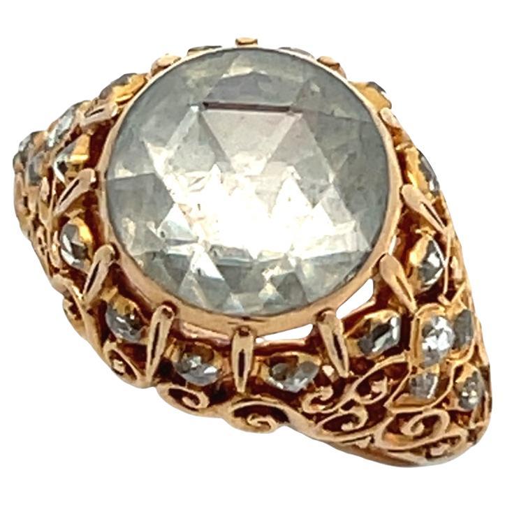 Antiker Diamantring im Rosenschliff im Angebot