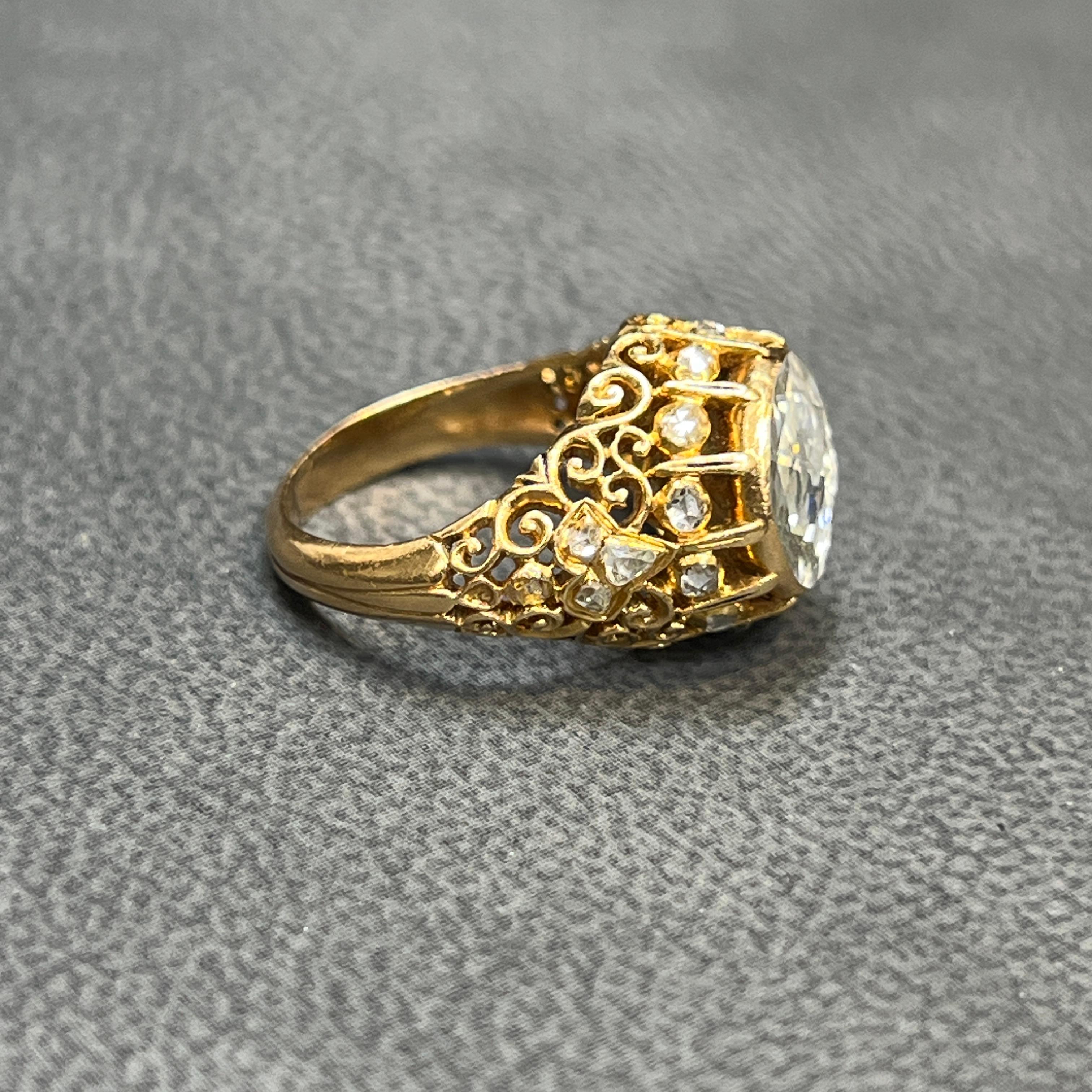 Antiker Diamantring im Rosenschliff im Angebot 2