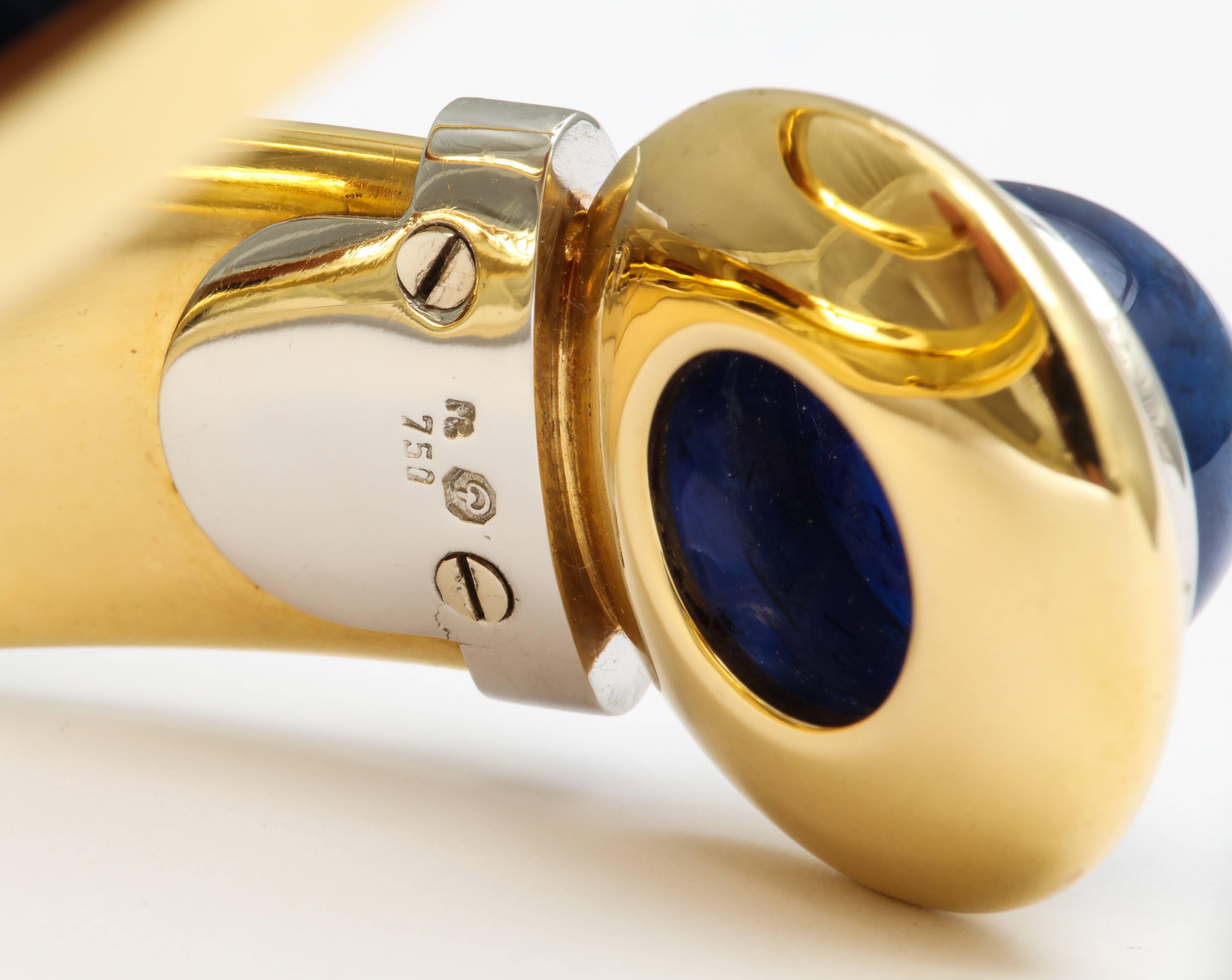 Hemmerle Sapphire Gold Bangle Bracelet 1