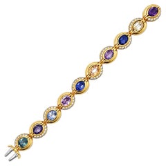 Bvlgari Bracelet saphir multicolore certifié naturel et diamant