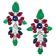 David Webb Tutti Frutti Earrings