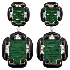 Pendientes de jade y esmalte de David Webb