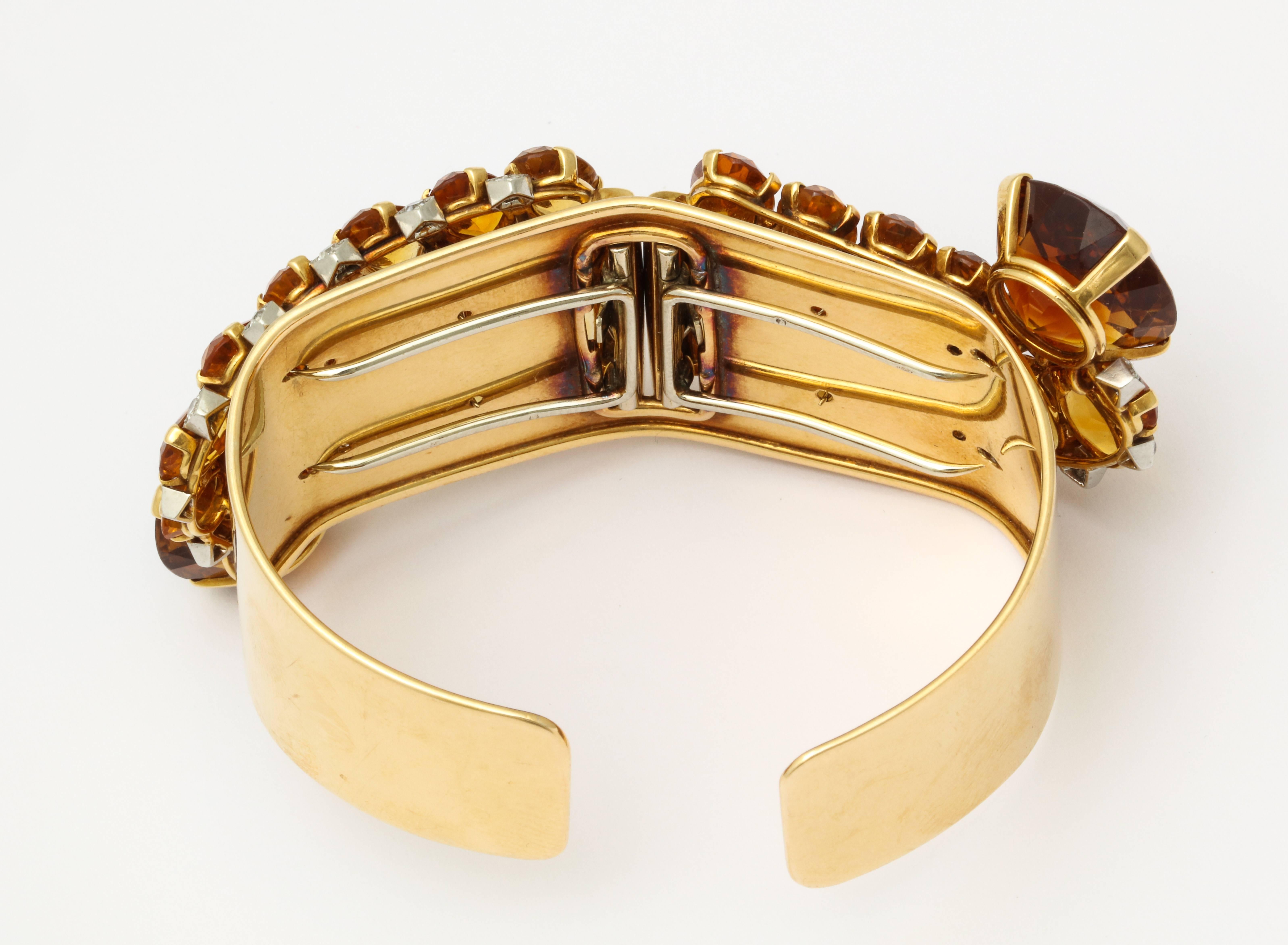 Women's 1930s, Cartier Paris Citrine Clip Bangle Combination Set For Sale