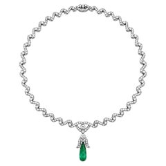 Collier avec pendentif en émeraudes colombiennes certifiées et diamants