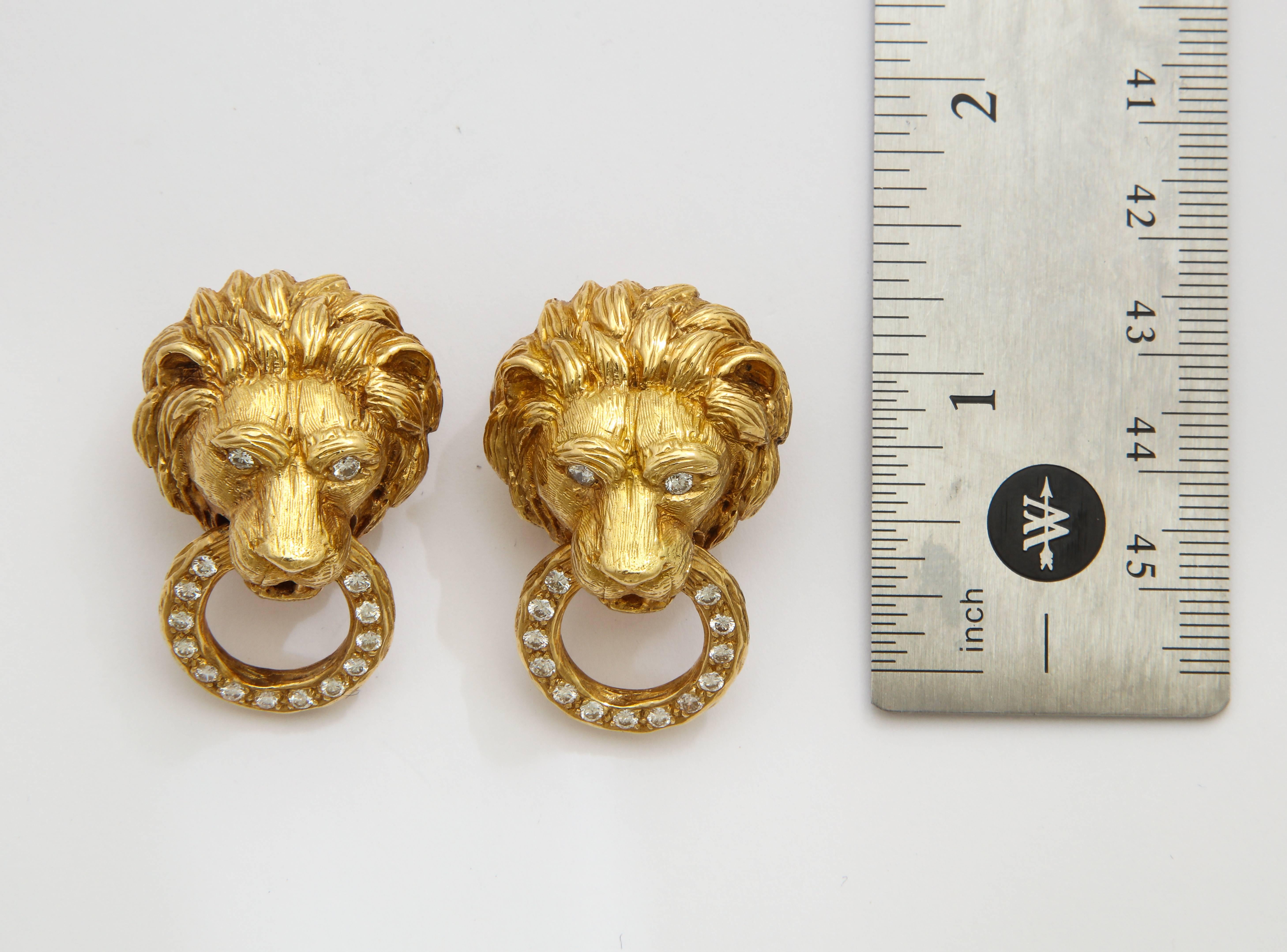 Van Cleef & Arpels Iconic Lion Door Knocker Earrings, Necklace and Pendant Set 1