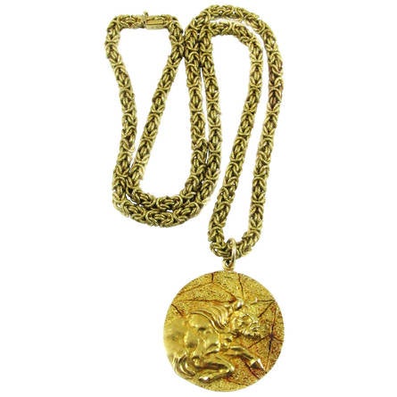 Gold Taurus Zodiac Pendant Necklace 
