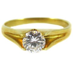 Fred Paris Diamond Gold Solitaire Ring