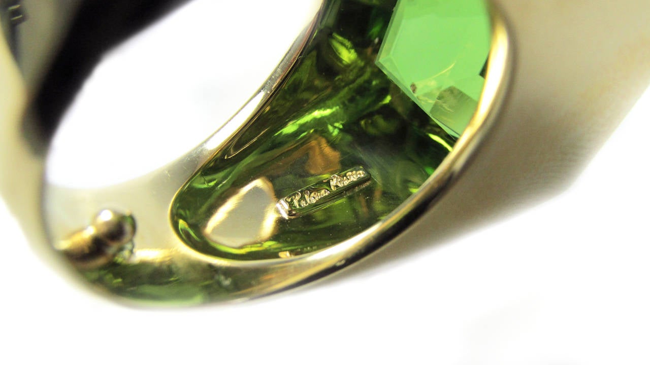 Tiffany & Co. Paloma Picasso Rare Gem Peridot Gold Ring 2