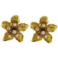 Tiffany 
Co. Lily Blossom Yellow Gold Diamond Earrings