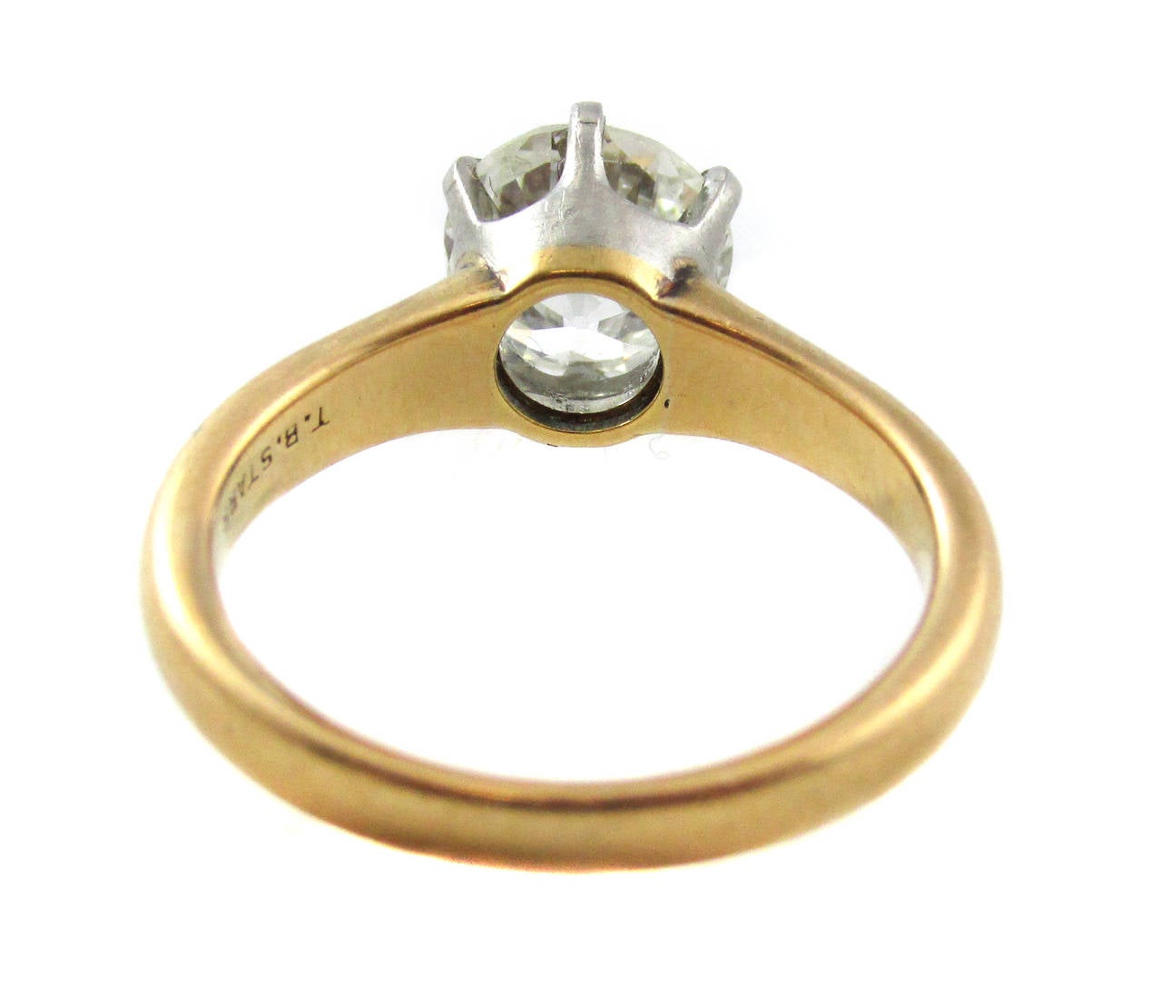 T.B. Starr 1.48 Carat Diamond Gold Solitaire Ring In Excellent Condition In New York, NY