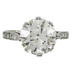 Art Deco 5.06 Carat Old European Cut Round Diamond Engagement Ring 5