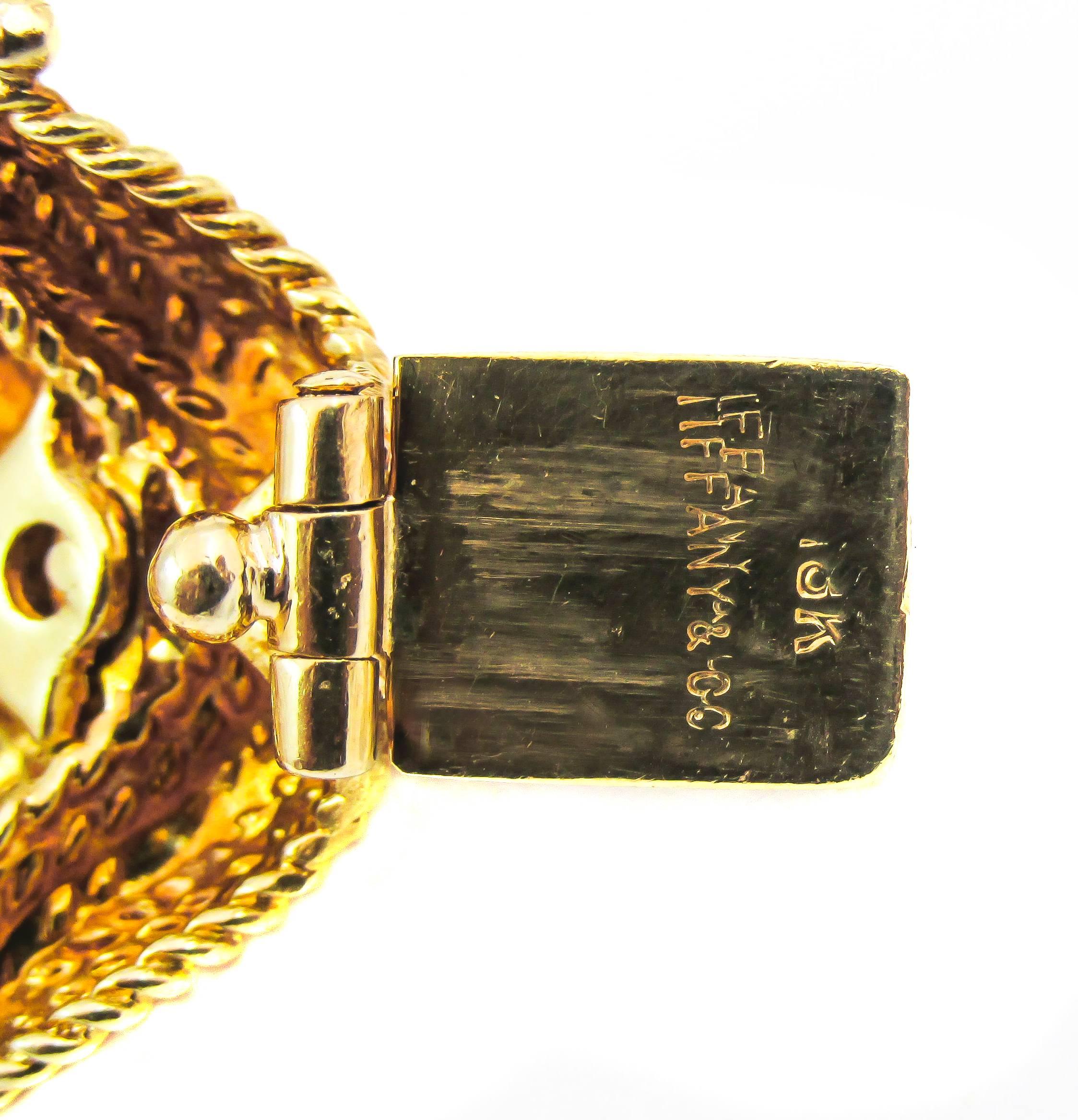 1970s Tiffany & Co. Diamond Braided Gold Bracelet 1