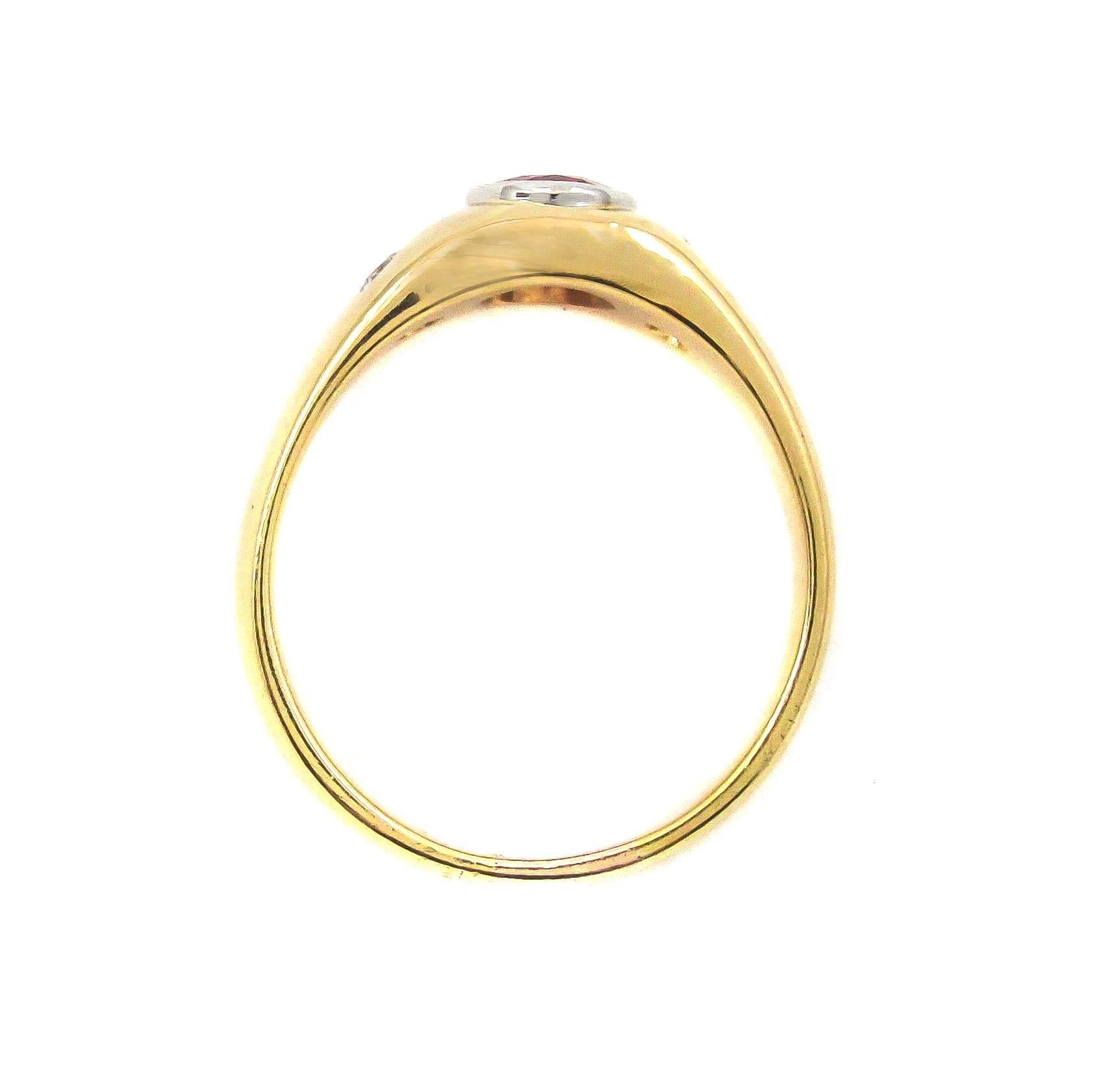 Tiffany & Co. Rare Red Spinel Gold Ring In Excellent Condition In New York, NY