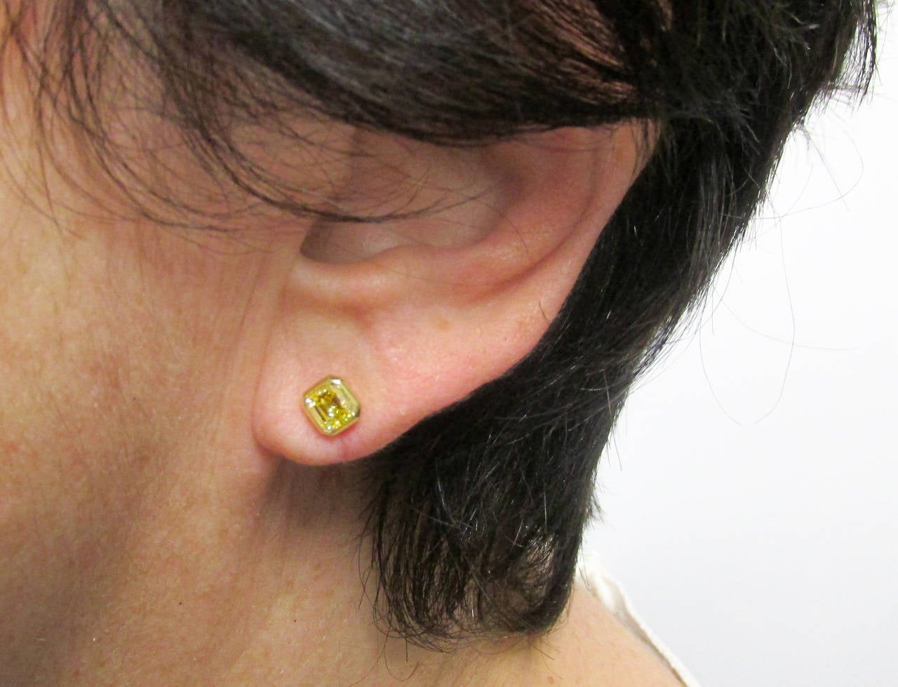 yellow diamond studs