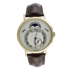 Breguet Yellow Gold Classique Day Date Moonphase Wristwatch
