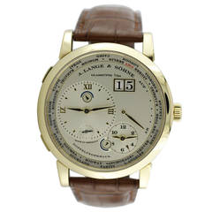 A. Lange & Sohne Yellow Gold Lange 1 Timezone Wristwatch