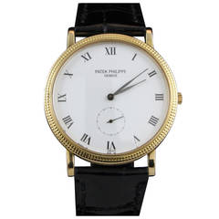 Patek Philippe Yellow Gold Calatrava Wristwatch Ref 3919J