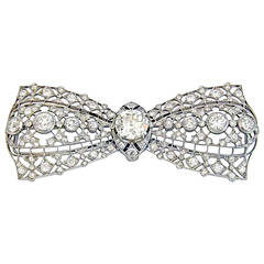 Edwardian Diamond Platinum Brooch 1