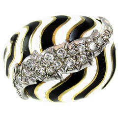 David Webb Diamond Platinum Bombe Ring 1