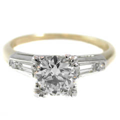 Classic 0.87 Carat Old European Cut Diamond Engagement Ring 11