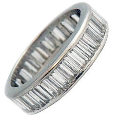 Baguette Diamond Platinum Wedding Band