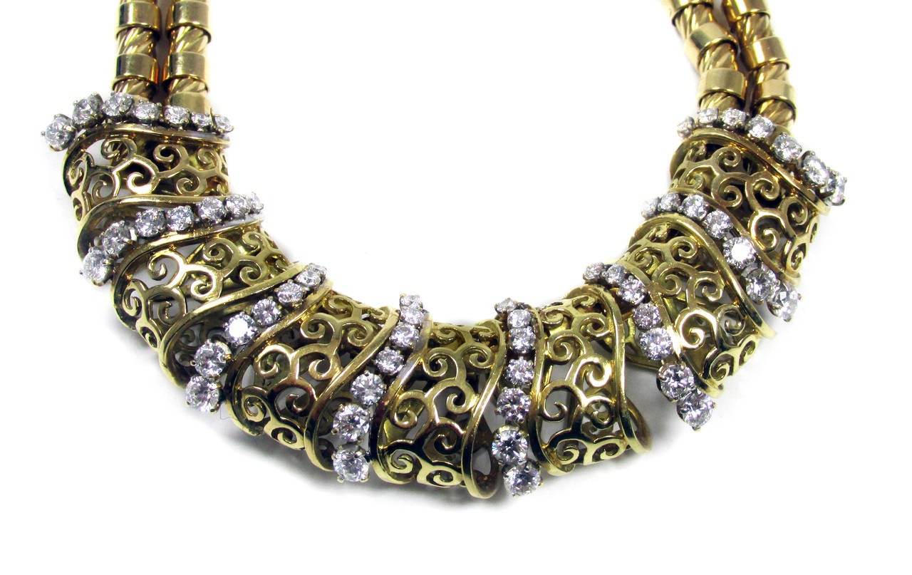 Collana in oro giallo con diamanti Verger Freres